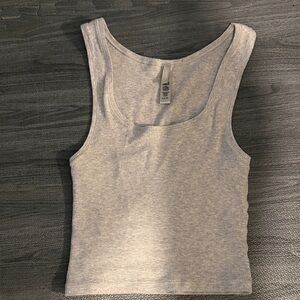 Skims Gray Ribbed Tank Top